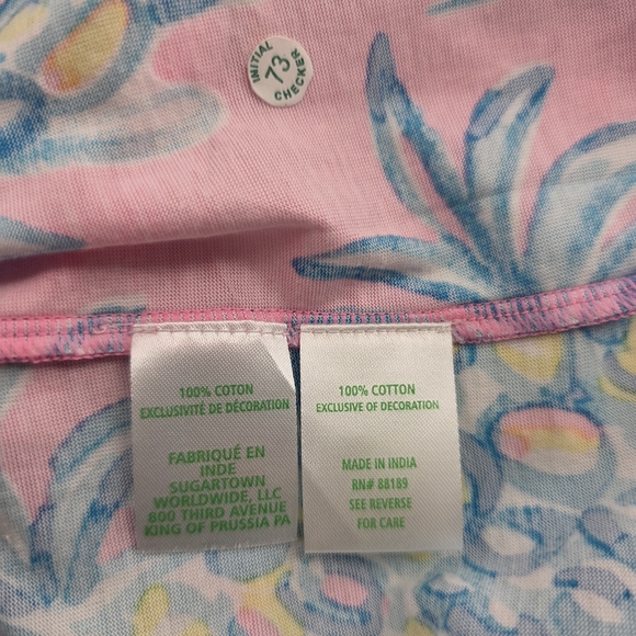 Lilly Pulitzer Tropical Pink Pineapple Print Blouse XL - Picture 8 of 8